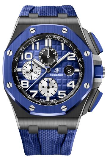 Review Replica Audemars Piguet Royal Oak Offshore 44 Ceramic Blue watch REF: 26405CE.OO.A030CA.01 - Click Image to Close